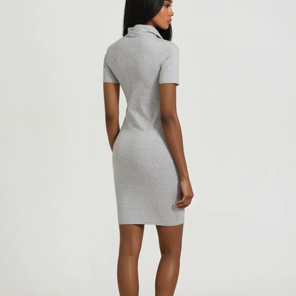 The Label Half Zip Dress in Grey - Picture 2 of 2